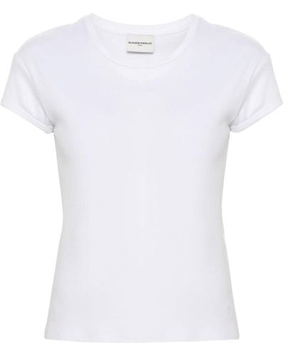 Claudie Pierlot Logo-embroidered Cotton T-shirt - White