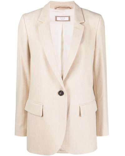 Peserico Single-breast Notched-lapel Blazer - Natural