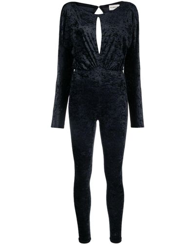 P.A.R.O.S.H. Long-sleeve Velvet Jumpsuit - Black