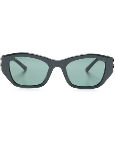 Balenciaga Lunettes de soleil à monture rectangulaire - Vert