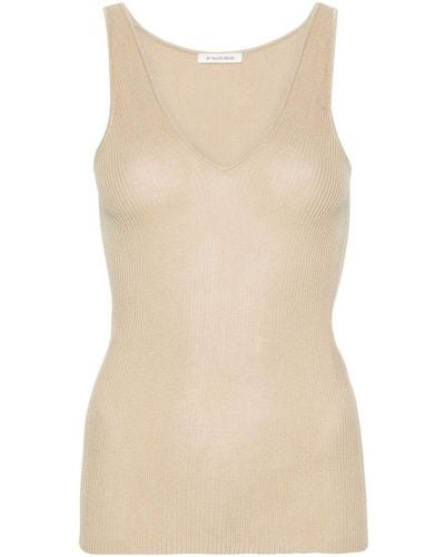 By Malene Birger Rory Ribbed Tank Top - Natural