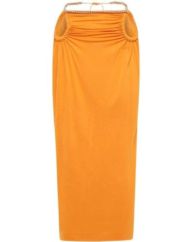 Dion Lee Barball-rope Jersey Midi Skirt - Orange