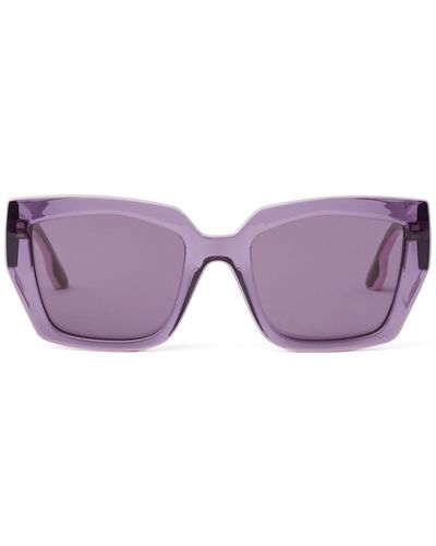 Karl Lagerfeld Karl Logo Translucent Rectangle-frame Sunglasses - Purple