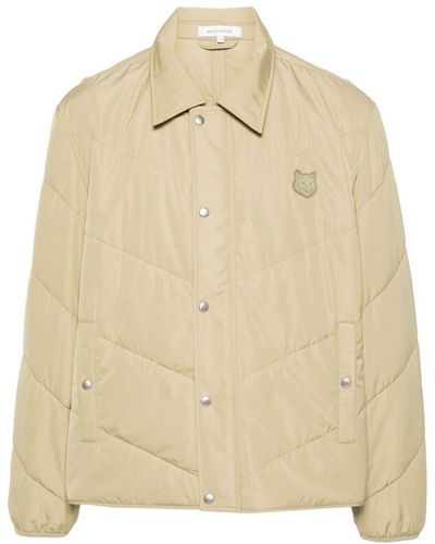 Maison Kitsuné Bold Fox Head Quilted Jacket - Natural