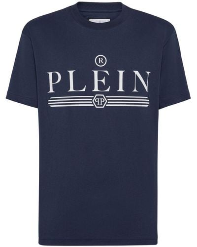 Philipp Plein T-Shirt mit Logo-Print - Blau