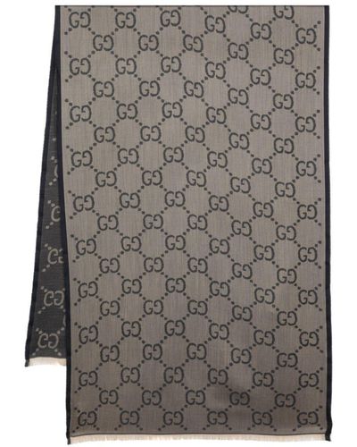 Gucci Schal mit GG-Muster - Grau