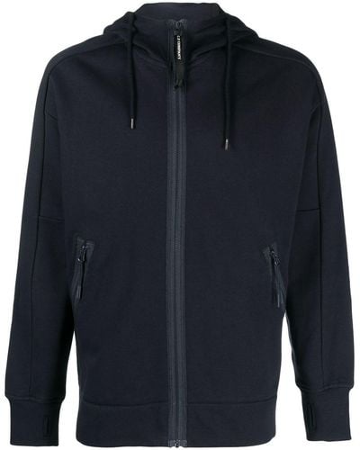 C.P. Company Goggle-detail Zip-up Hoodie - Blue