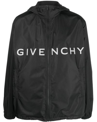 Givenchy Veste légère à logo imprimé - Noir