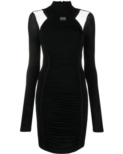 Versace Jeans Couture Mesh Panel Mini Dress Black