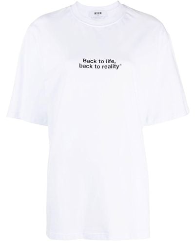 MSGM スローガン Tシャツ - ホワイト