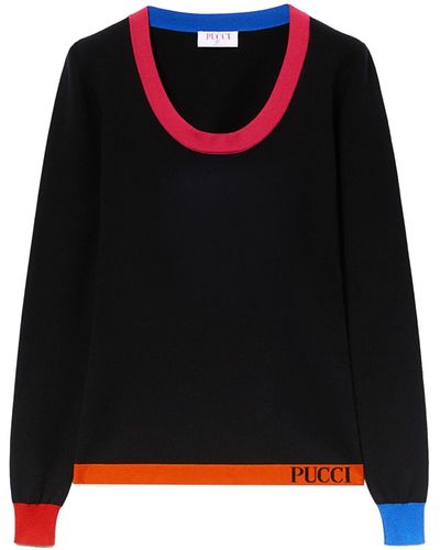 Emilio Pucci Pullover in Colour-Block-Optik - Schwarz