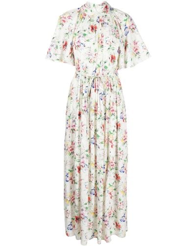 Rosetta Getty Floral-print Maxi Dress - White