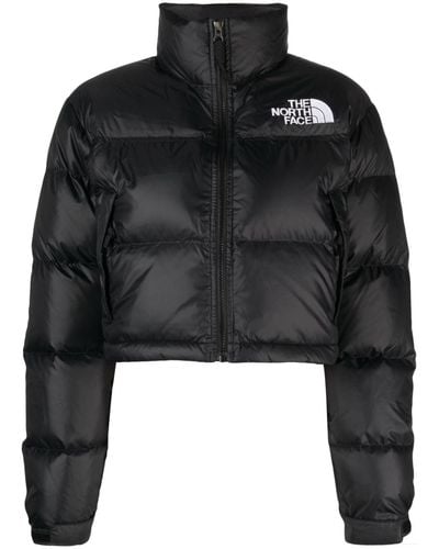 The North Face Nuptse Padded Cropped Jacket - Black