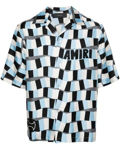Amiri チェック ボーリングシャツ - ブルー