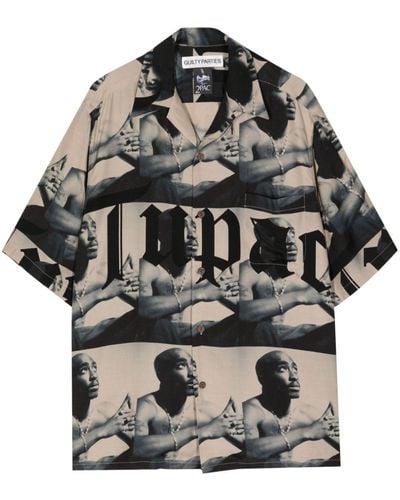 Wacko Maria X Tupac Overhemd Met Print - Grijs