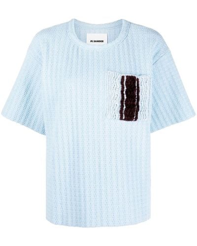 Jil Sander Short-sleeved Knitted Top - Blue