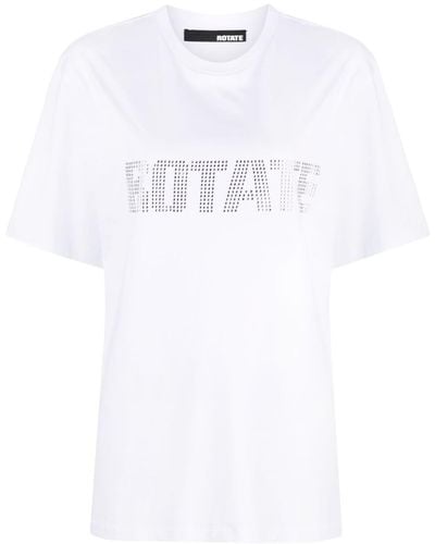 ROTATE BIRGER CHRISTENSEN Logo-print Organic-cotton T-shirt - White