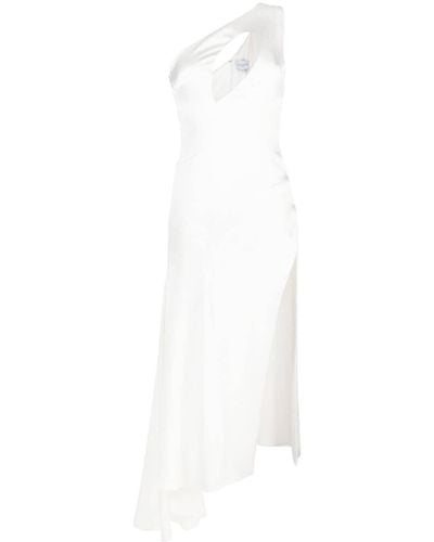 Concepto Cut-out Detail Satin-finish Dress - White