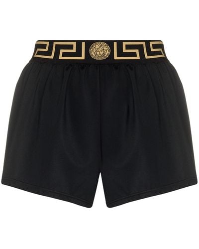 Versace Shorts Met Greca Tailleband - Zwart