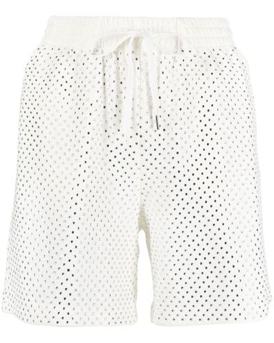 P.A.R.O.S.H. Pantalones cortos con apliques de strass - Blanco