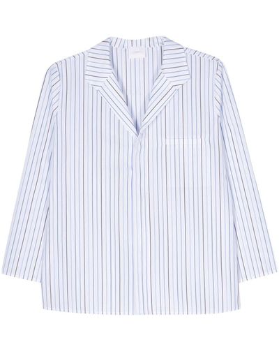 ..,merci Striped Cotton Shirt - White