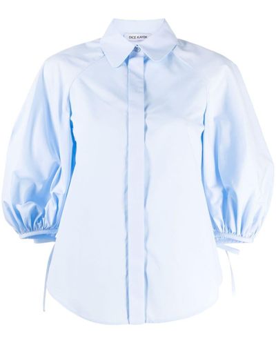 Dice Kayek Balloon-sleeve Cotton Shirt - Blue