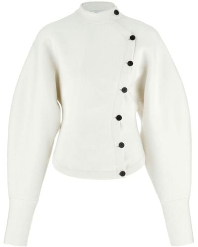 Ferragamo Asymmetric Knitted Jacket - White