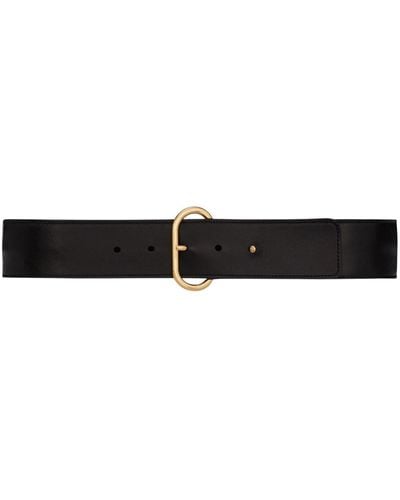 Saint Laurent Lacquered Leather Belt - Black