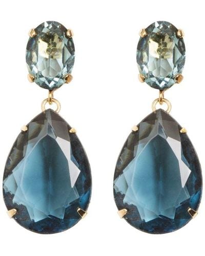 Jennifer Behr 18kt Gold-plated Kyra Crystal Earrings - Blue