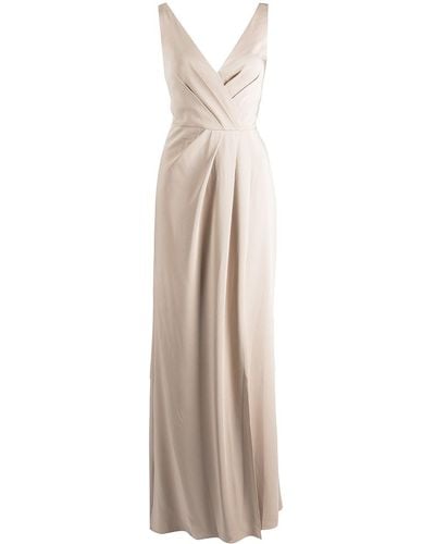 Marchesa Cowl-effect Floor-length Gown - White