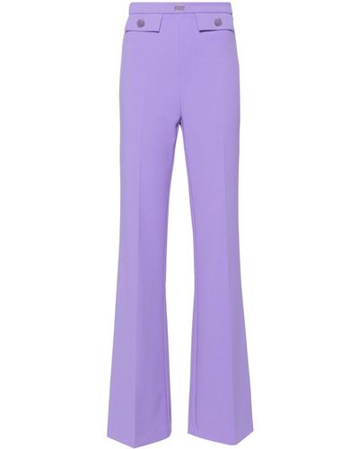 Elisabetta Franchi Flared Crepe Pants - Purple