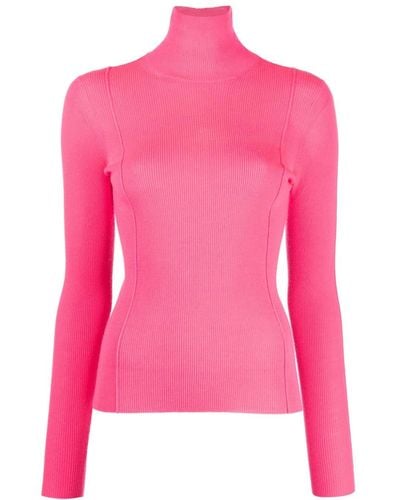 JNBY High-neck Ribbed Sweater - Pink