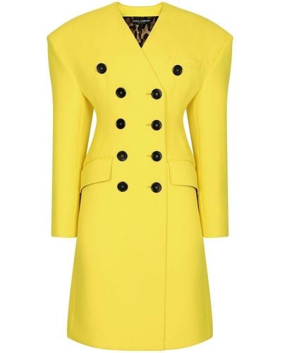 Dolce & Gabbana Double-breasted Coat - Yellow