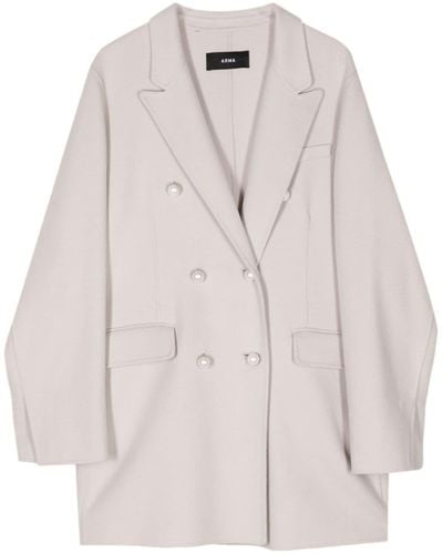Arma Double-breasted Wool Blazer - White