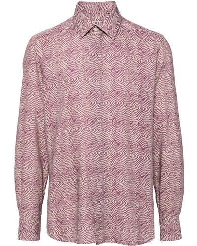 Corneliani Hemd mit geometrischem Print - Pink