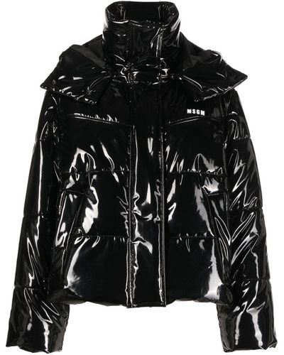 MSGM Glossy Padded Jacket - Black