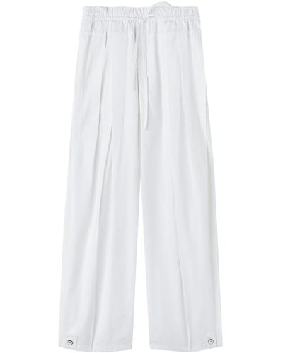 Jil Sander Wide-leg Cotton Trousers - White
