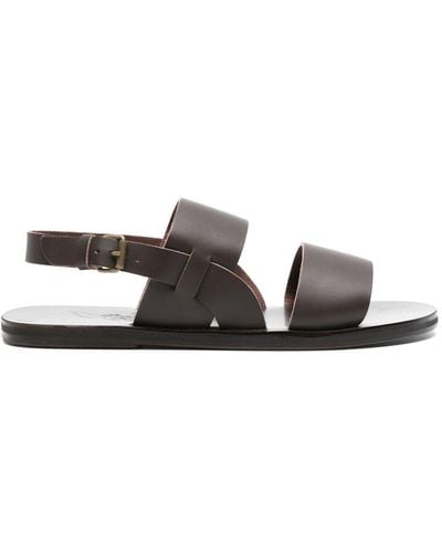 Ancient Greek Sandals Irodotos Flat Leather Sandals - White