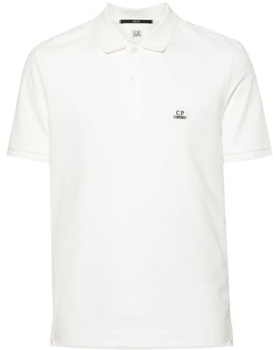 C.P. Company Poloshirt Met Logo-applicatie - Wit