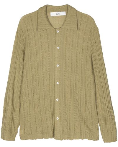 Séfr Riku cable-knit shirt - Grün