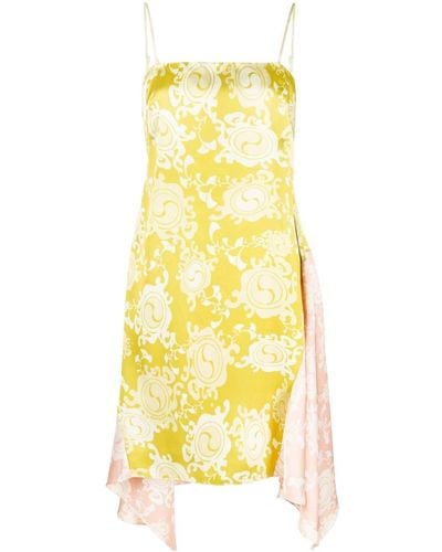 DSquared² Floral-print Draped Dress - Yellow