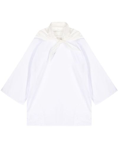 Sofie D'Hoore Kurzärmelige Bluse mit Schal - Weiß