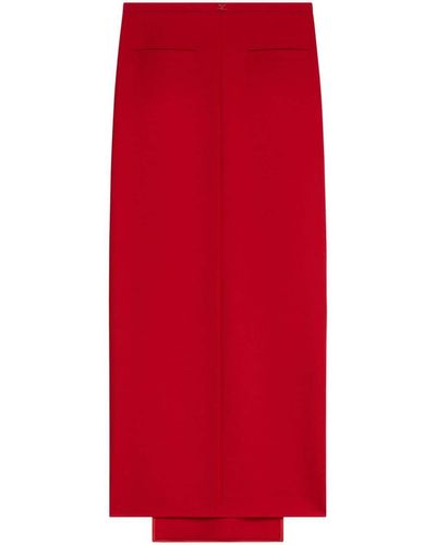 Courreges Herritage Virgin Wool Maxi Skirt - Red