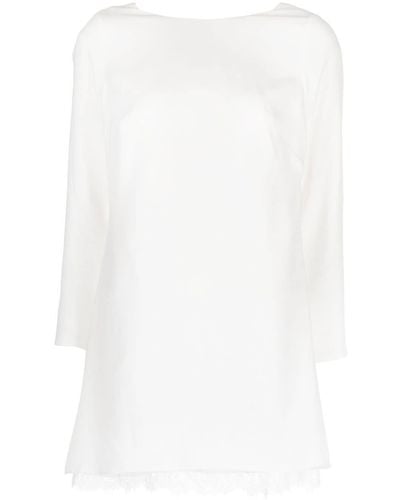 Sachin & Babi Lace-trim Long-sleeve Shift Dress - White