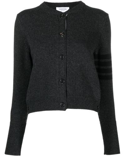 Thom Browne Stripe-detailing Wool Cardigan - Black