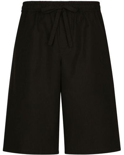 Dolce & Gabbana Pantalones cortos de deporte con etiqueta del logo - Negro