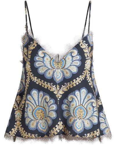 Etro Top con stampa paisley - Blu