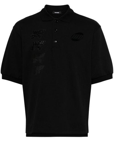 we11done Logo-appliqué Polo Shirt - Black