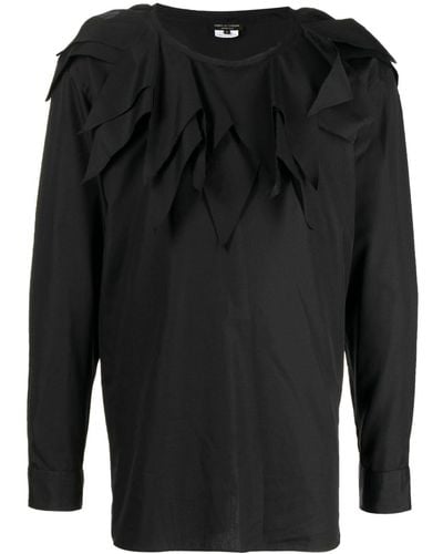 Comme des Garçons Layered Long-sleeve Cotton T-shirt - Black