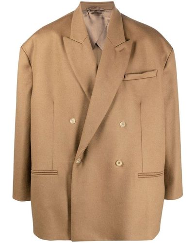 Hed Mayner Oversize Double-breasted Blazer - Natural